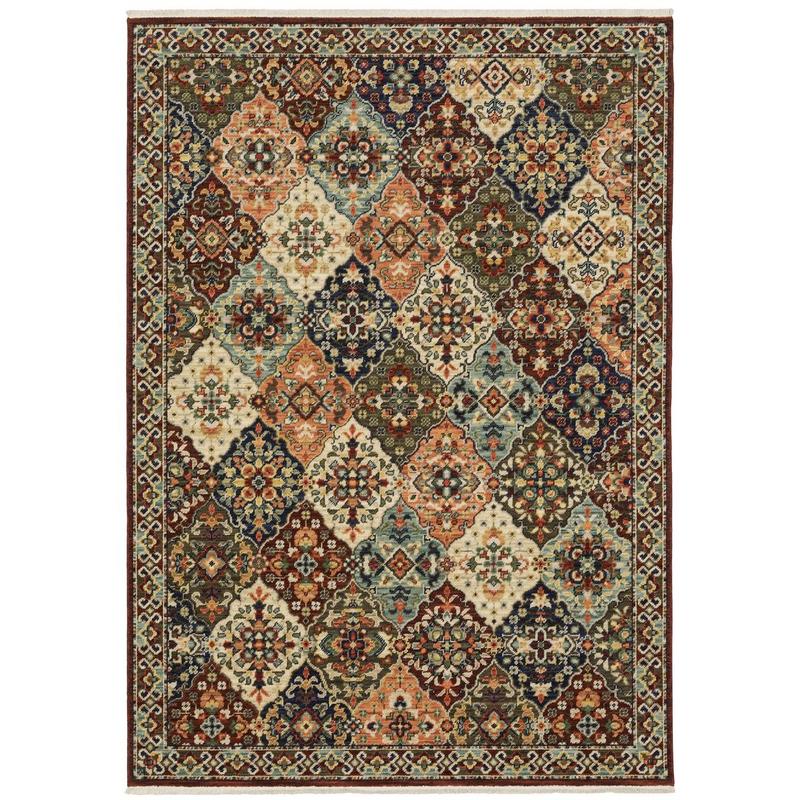Lilihan 050X6 Red/ Multi Indoor Area Rug