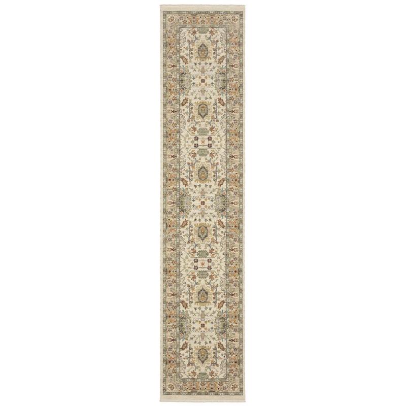 Lucca 2063Y Ivory/ Multi Indoor Area Rug - 2'6" x 12'