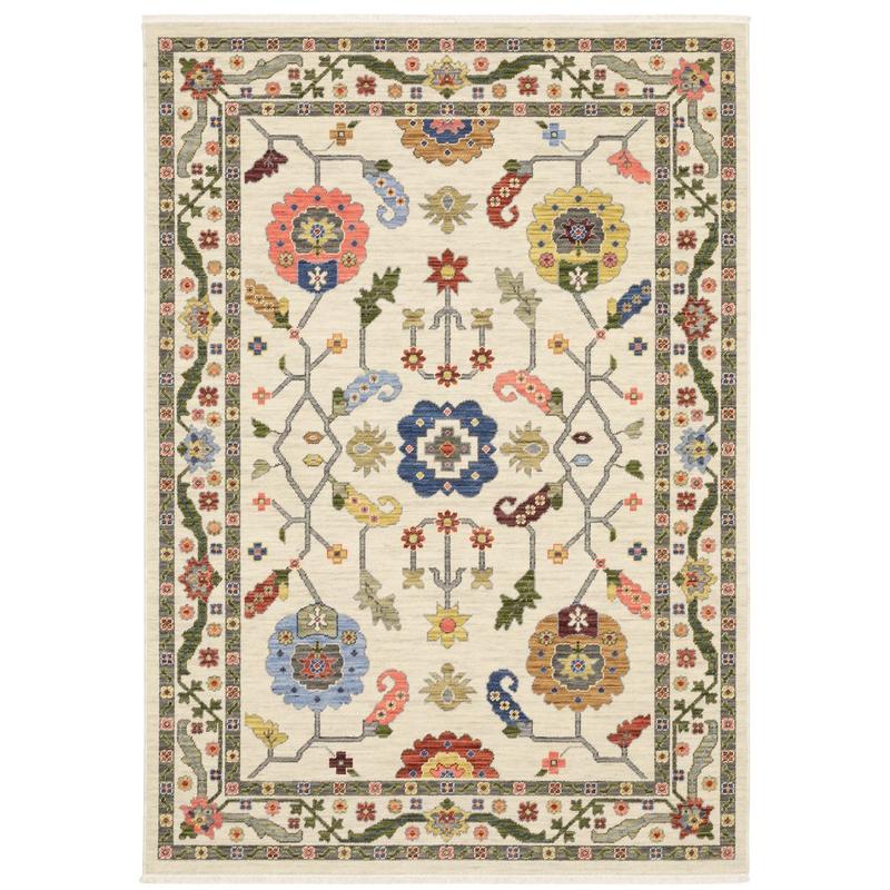 Lucca 5506W Ivory/ Multi Indoor Area Rug - 2' x 3'