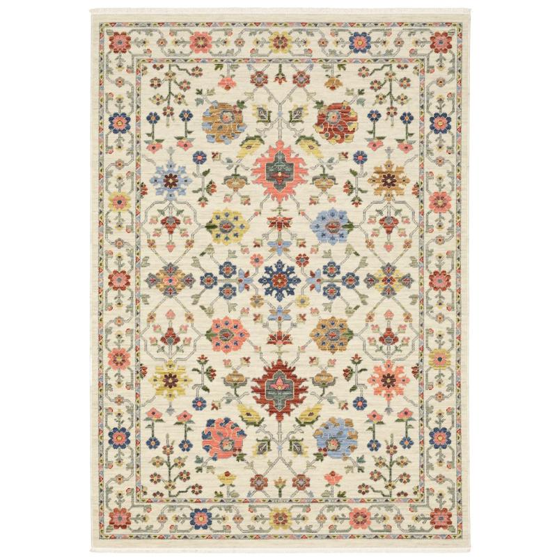 Lucca 093W1 Ivory/ Multi Indoor Area Rug - 2' x 3'