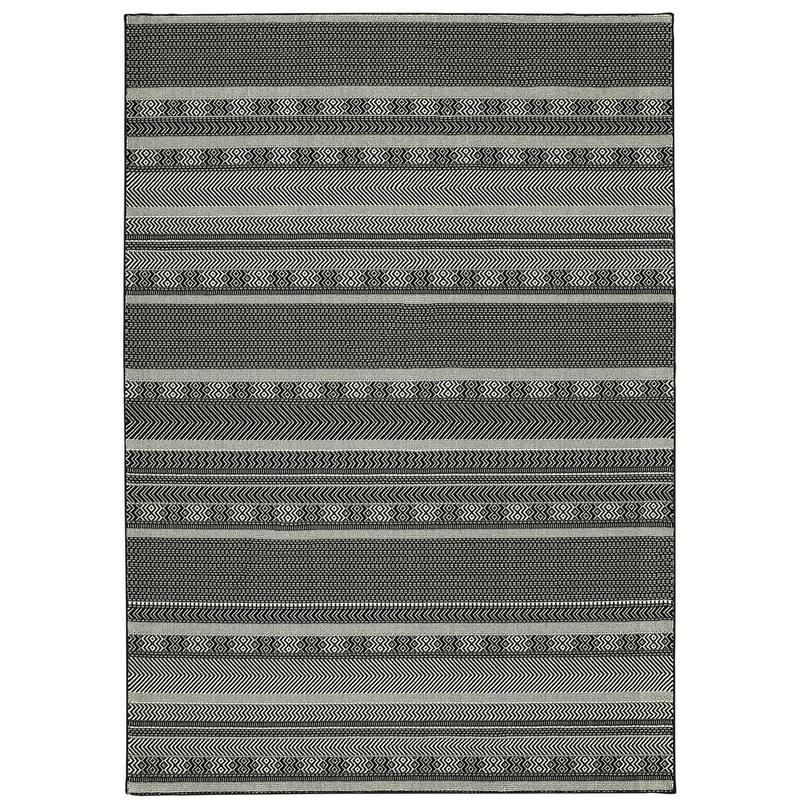 Luna 1802K Black/ Ivory Indoor Area Rug - 9'10" x 12'10"