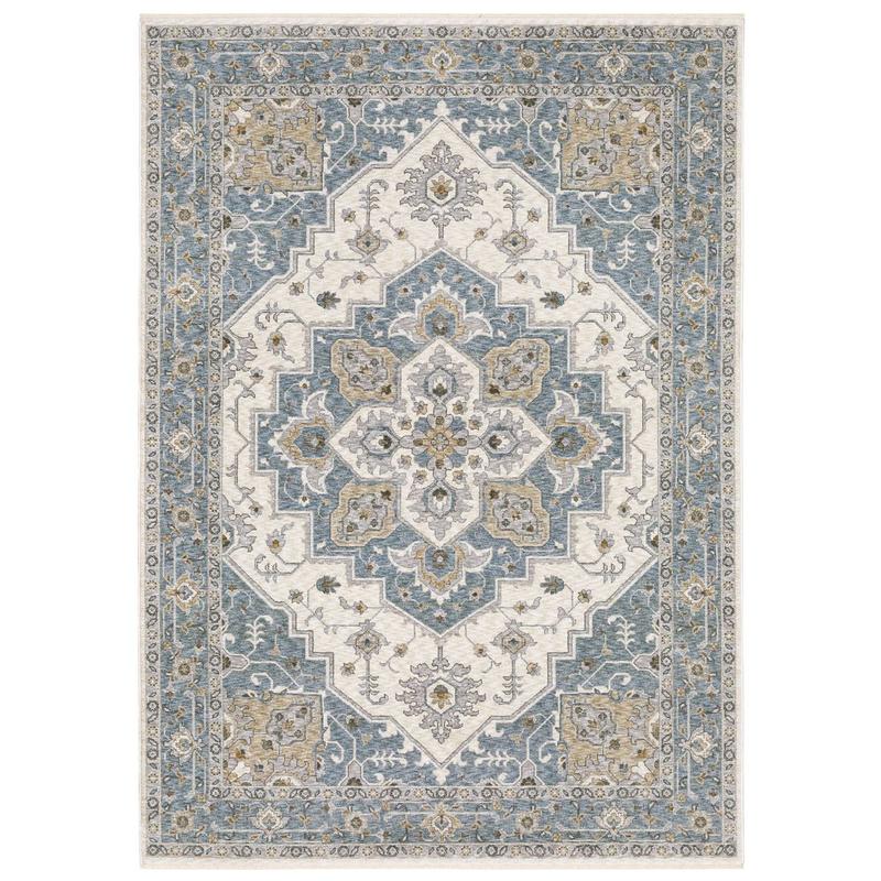Maharaja 051F1 Blue/ Ivory Indoor Area Rug - 2' x 3'