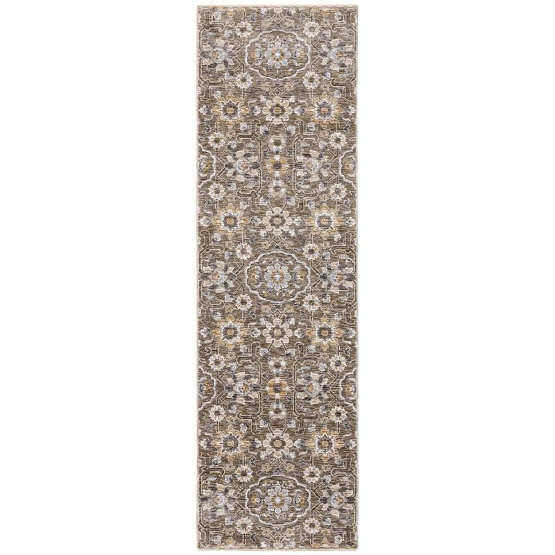 Maharaja 532D1 Grey/ Tan Indoor Area Rug - 2'3" x 7'6"