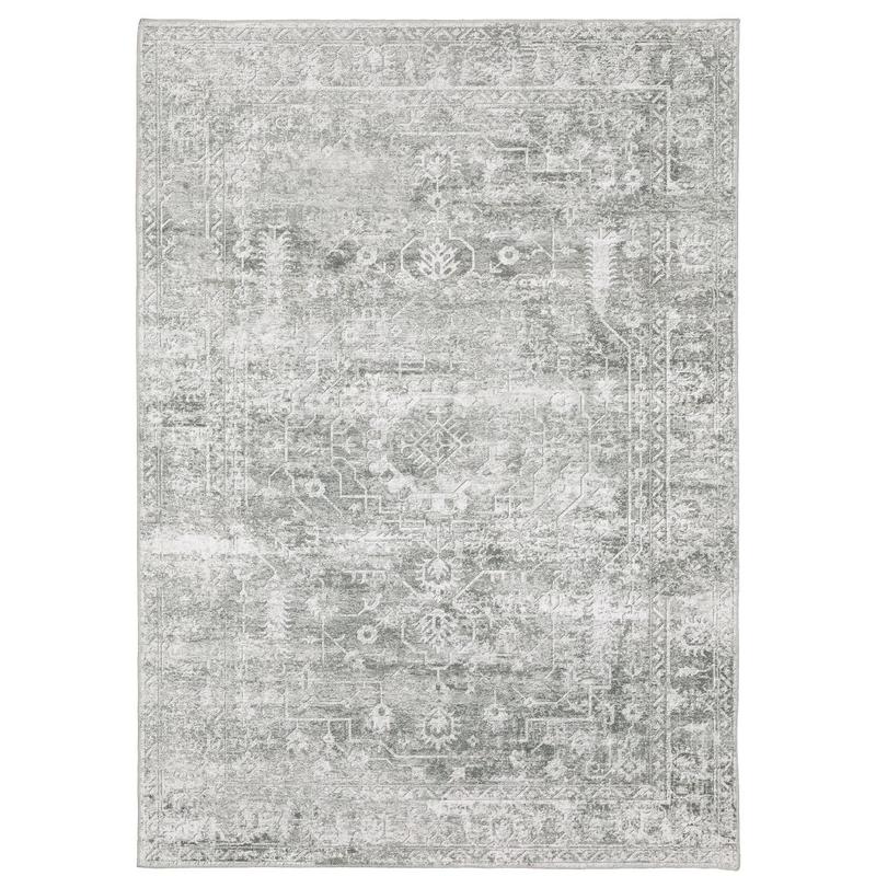 Malibu MAL08 Sage Green/Grey Machine Washable Indoor Area Rug - 2' x 3'