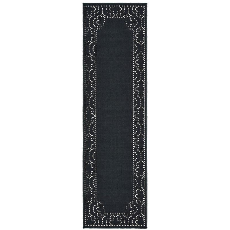 Marina 1247K Black/ Ivory Indoor/Outdoor Area Rug