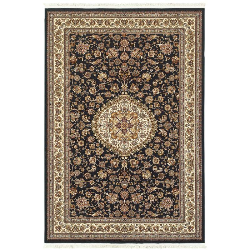 Masterpiece 033B2 Dark Blue/ Ivory Indoor Area Rug - 3'10" x 5'5"