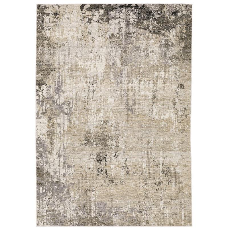 Nebulous 002X9 Beige/ Grey Indoor Area Rug - 5'3" x 7'6"
