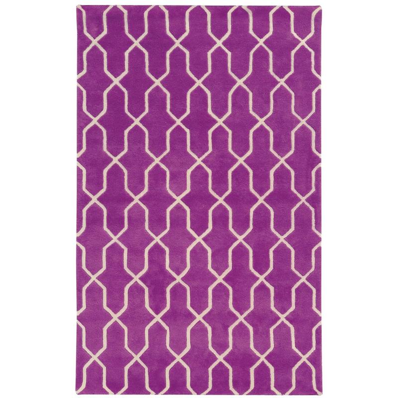Optic 41101 Purple/ Ivory Hand-crafted Wool Area Rug - 10' x 13'