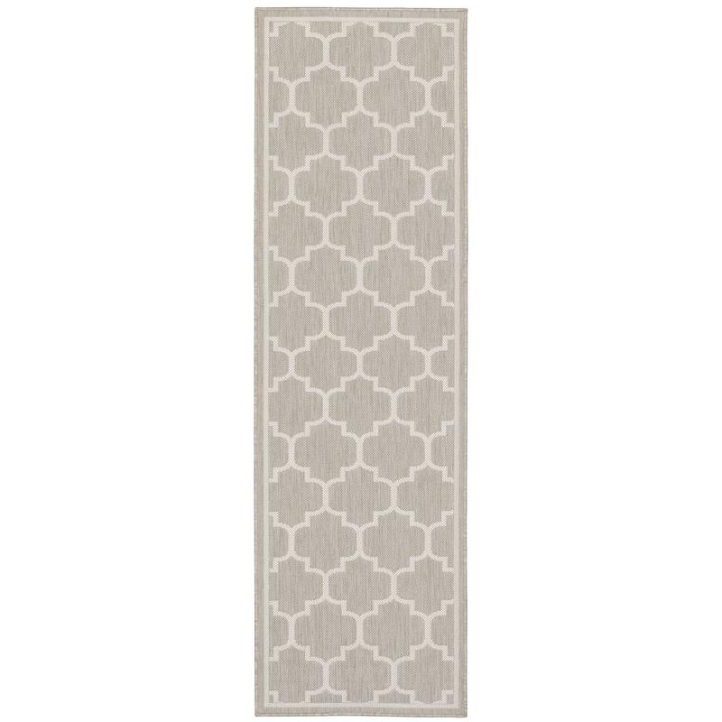 Portofino 1636H Grey/ Ivory Indoor/Outdoor Area Rug - 1'10" x 7'3"