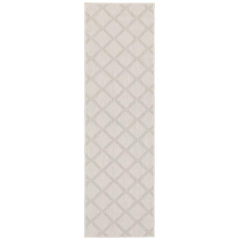 Portofino 5098W Ivory/ Grey Indoor/Outdoor Area Rug - 1'10" x 7'3"