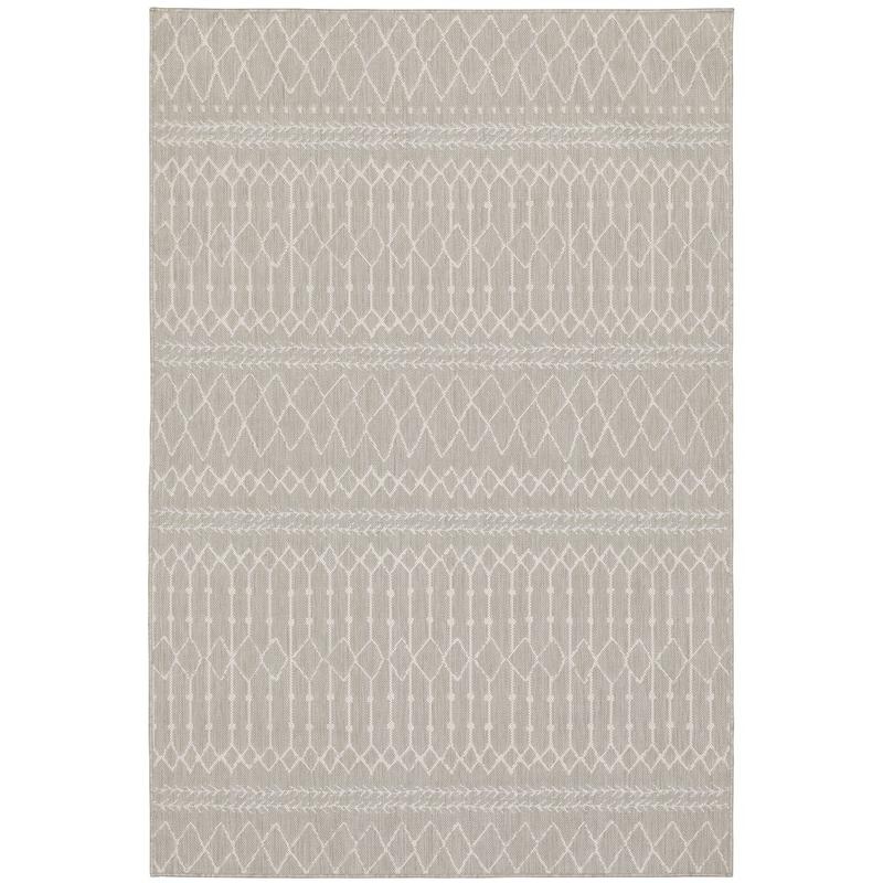 Portofino 670H4 Grey/ Ivory Indoor/Outdoor Area Rug - 3'3" x 5'