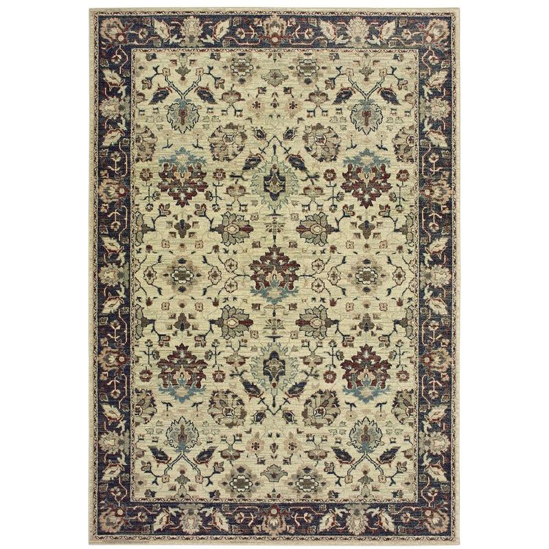Raleigh 8026E Ivory/ Navy Indoor Area Rug - 9'10" x 12'10"