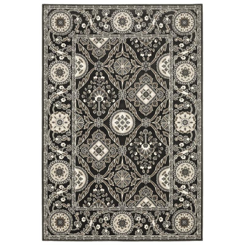 Raylan RAY05 Charcoal/ Grey Indoor Area Rug - 2'3" x 7'6"