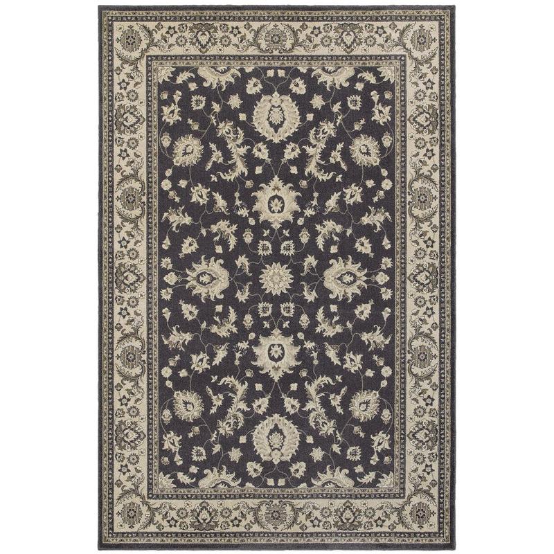 Richmond 117H3 Charcoal/ Ivory Indoor Area Rug - 5'3" x 7'6"
