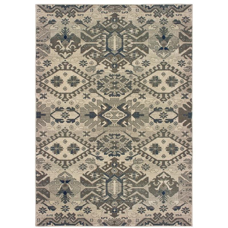 Richmond 1807J Grey/ Brown Indoor Area Rug - 9'10" x 12'10"