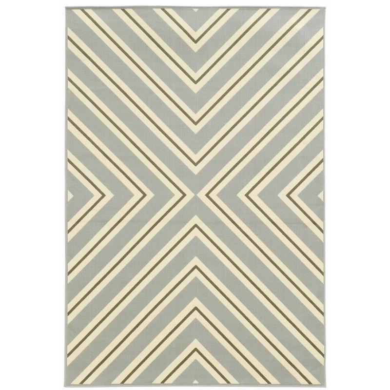 Riviera 4589P Grey/ Ivory Indoor/Outdoor Area Rug - 8'6" x 13'