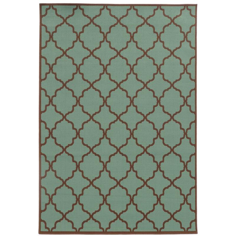Riviera 4770A Blue/ Brown Indoor/Outdoor Area Rug - 8'6" x 13'