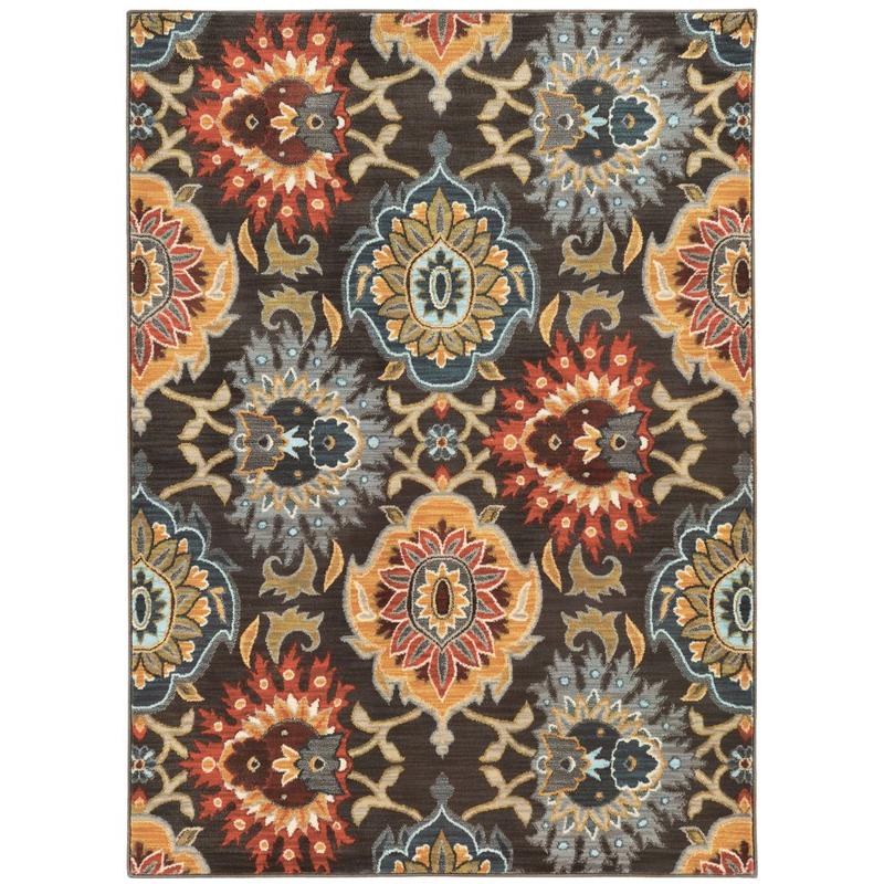 Sedona 6369D Brown/ Multi Indoor Area Rug - 9'10" x 12'10"