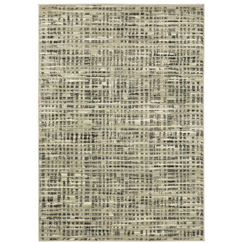 Seneca SE05A Beige/ Grey Indoor Area Rug - 9'10" x 12'10"