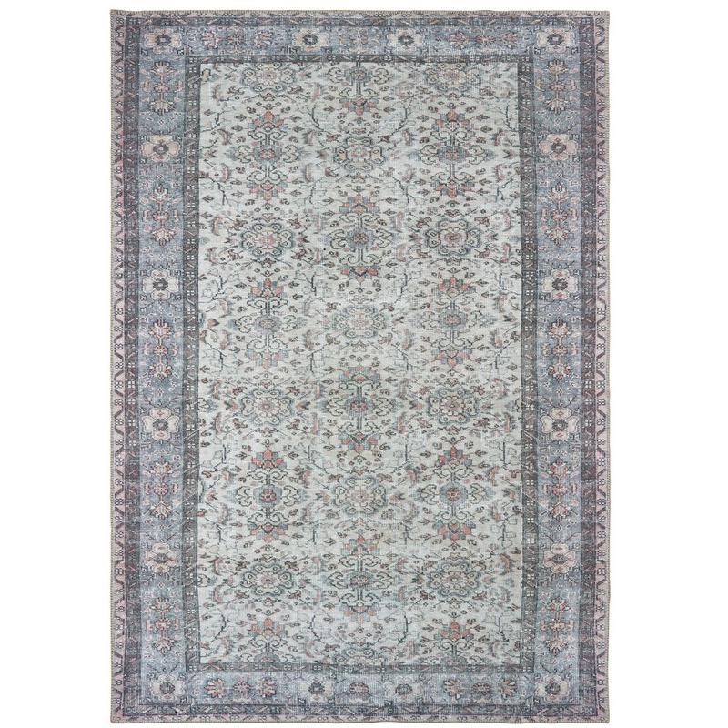 Sofia 85814 Ivory/ Blue Indoor Area Rug - 5'3" x 7'6"
