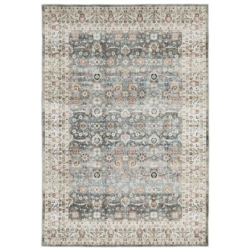 Sumter SUM07 Grey/ Ivory Machine Washable Indoor Area Rug - 3'6" x 5'6"
