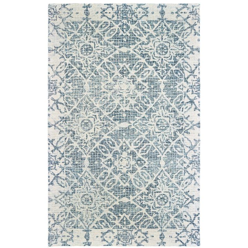 Tallavera 55603 Blue/ Ivory Hand-crafted Wool Area Rug - 8' x 10'