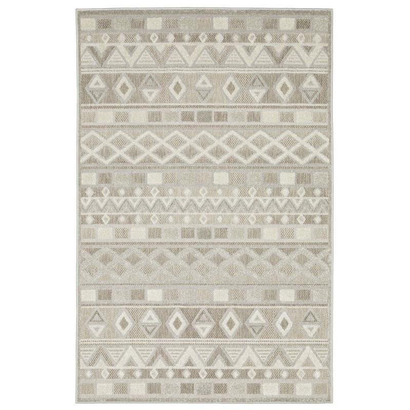 Tangier TAN09 Beige/ Grey Indoor Area Rug - 3'3" x 5'