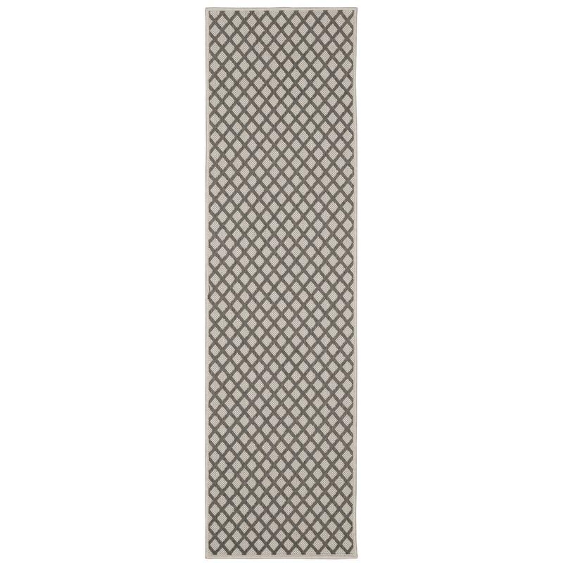 Torrey 501H1 Light Grey/ Grey Indoor/Outdoor Area Rug - 1'10" x 7'3"