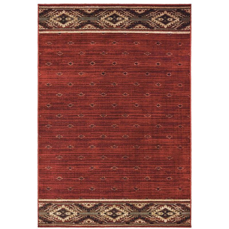 Woodlands 9652C Red/ Gold Indoor Area Rug - 3'10" x 5'5"