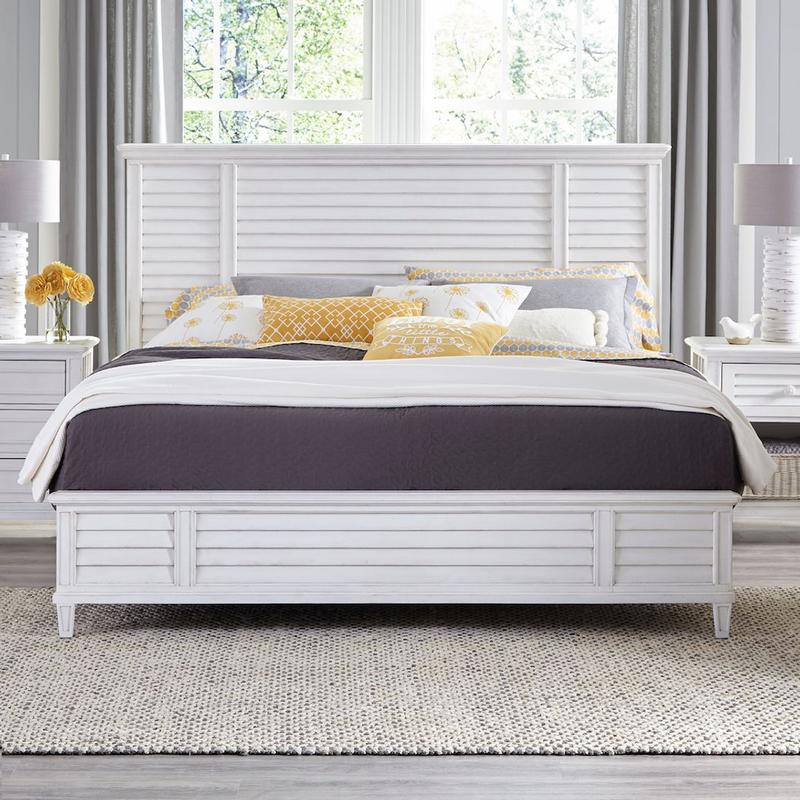 Cane Bay Queen Louvered Panel Bed Complete