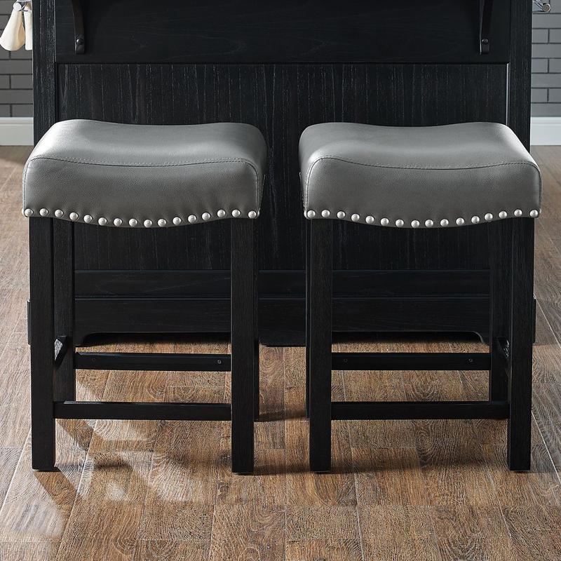 Aspen Gray Pu Counter Stool