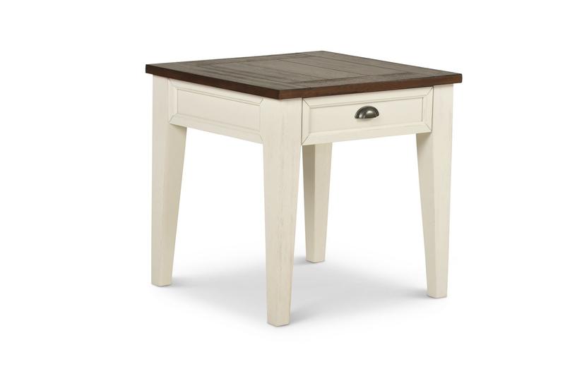 Cayla End Table Dark Oak/White