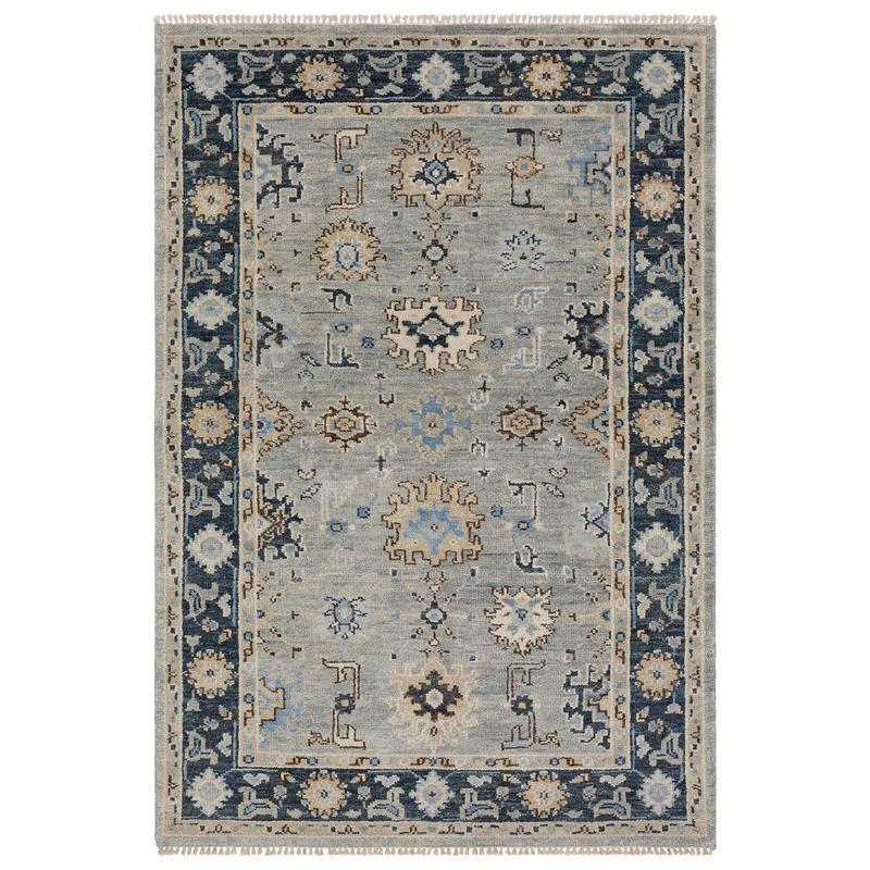 Majorca MAJ05 Grey/ Blue Indoor Area Rug - 6' x 9'